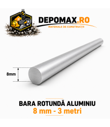 Bara rotunda aluminiu 8 mm, 3 metri, EN AW-6060